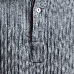 KOOS_mensdress_black_detail5.jpg Linen Men's Dress - Black/Gray Fishbone