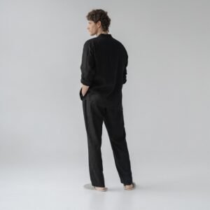 Linen Currant Loungewear Set - Black