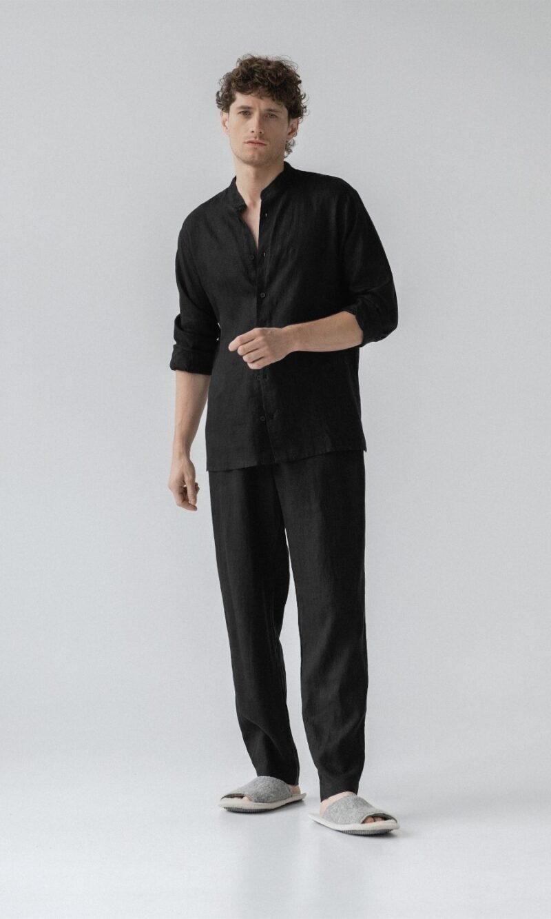 Linen Currant Loungewear Set - Black