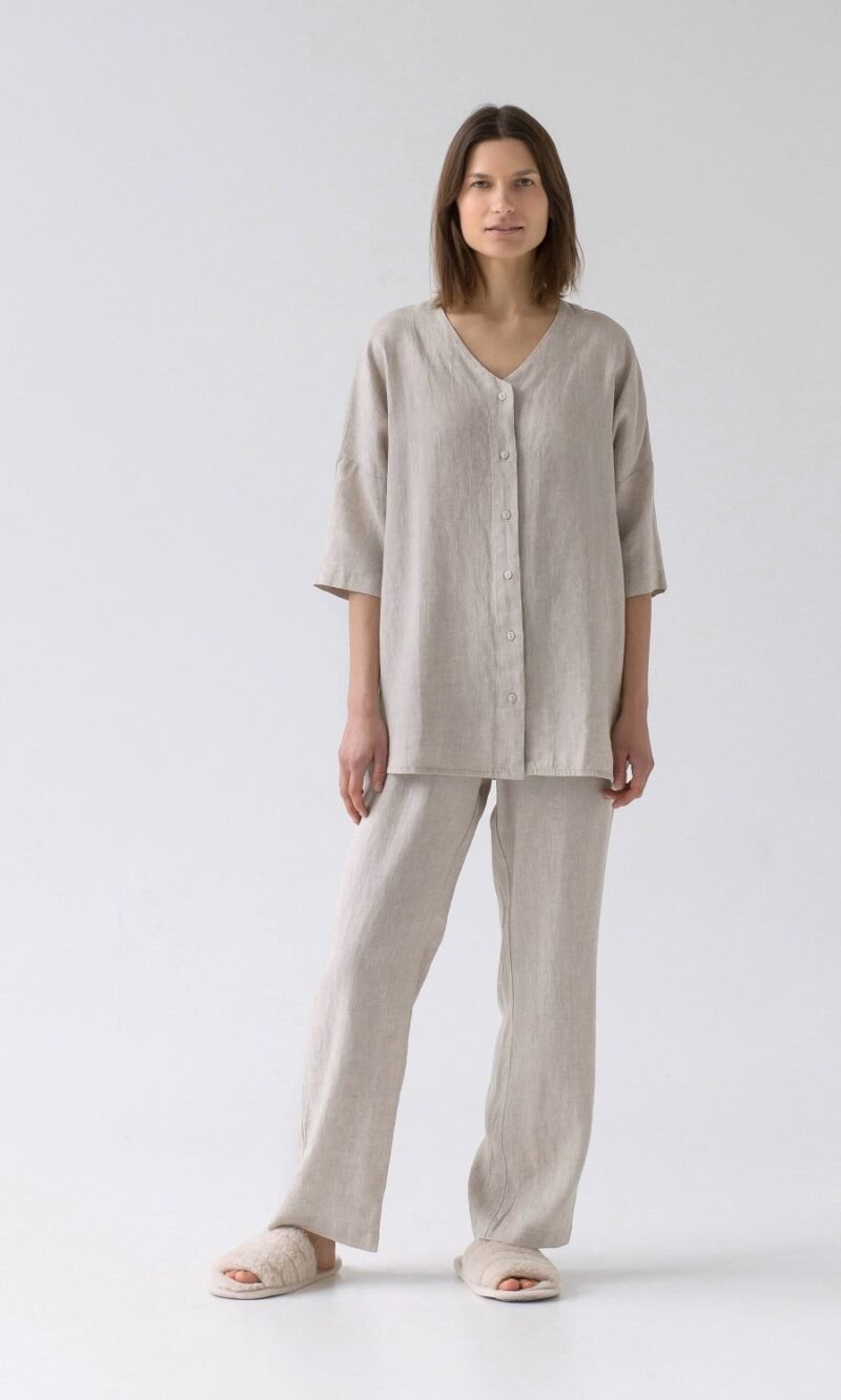 Linen Primrose Loungewear Set - Melange
