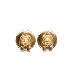 SEKHMET-stud-earrings-17mm-GOLD-covered-silver.jpg Sekhmet Fire Stud Earrings
