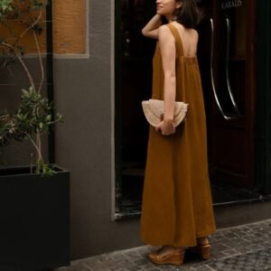 Linen Fugue Dress - Bronze