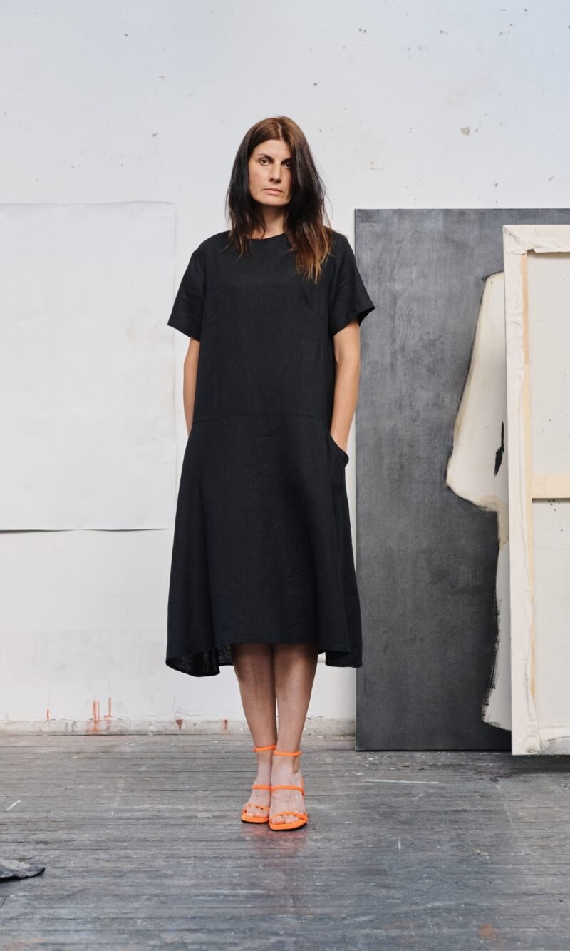 Linen Speedwell Dress - Black