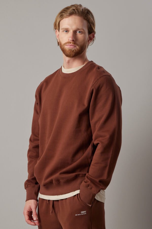 Brushed Crewneck Sweatshirt Brown