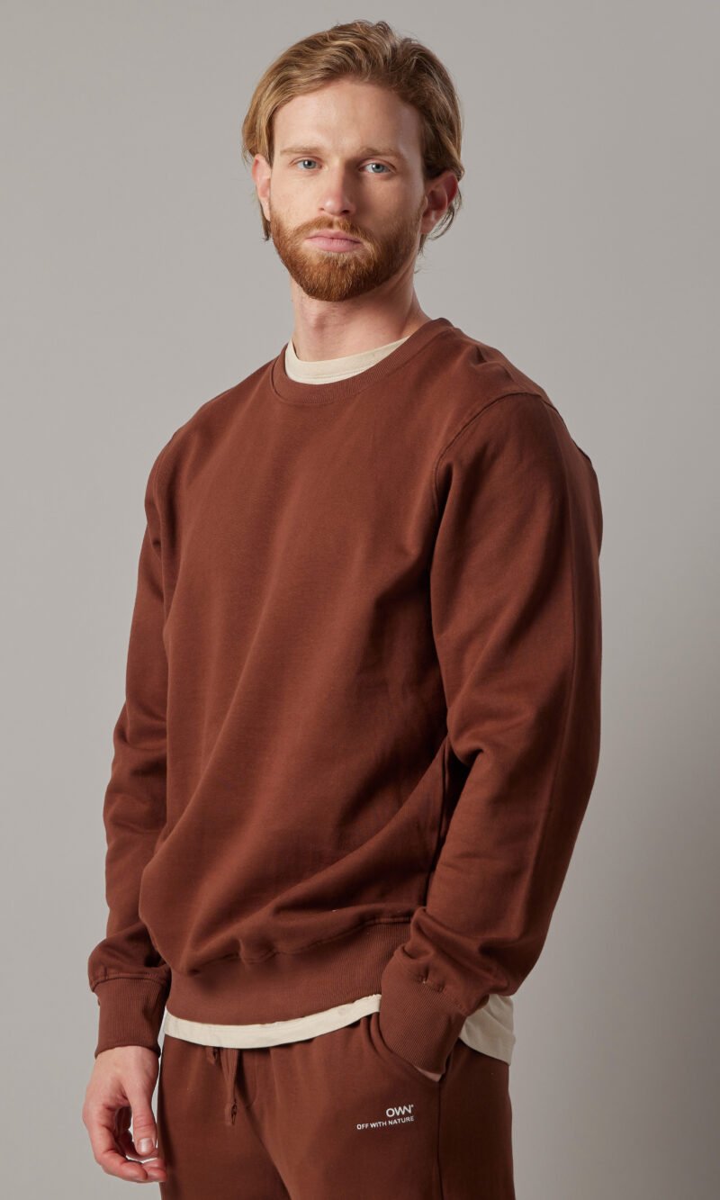 Brushed Crewneck Sweatshirt Brown