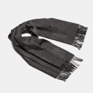 Natural Baby Alpaca Maxi-Scarf with Fringes