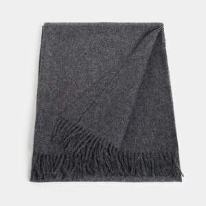 Natural Baby Alpaca Maxi-Scarf with Fringes