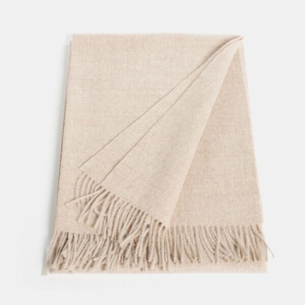 Natural Baby Alpaca Maxi-Scarf with Fringes