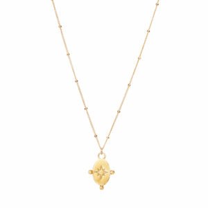 Cosmic-Morning-Star-necklace-gold-plated-925-silver-satellite-ball-chain.jpg Rīta zvaigznes kaklarota - zelta