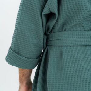 Long Waffle Fabric Robe for Men