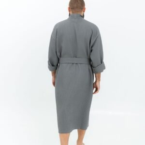 Long Waffle Fabric Robe for Men