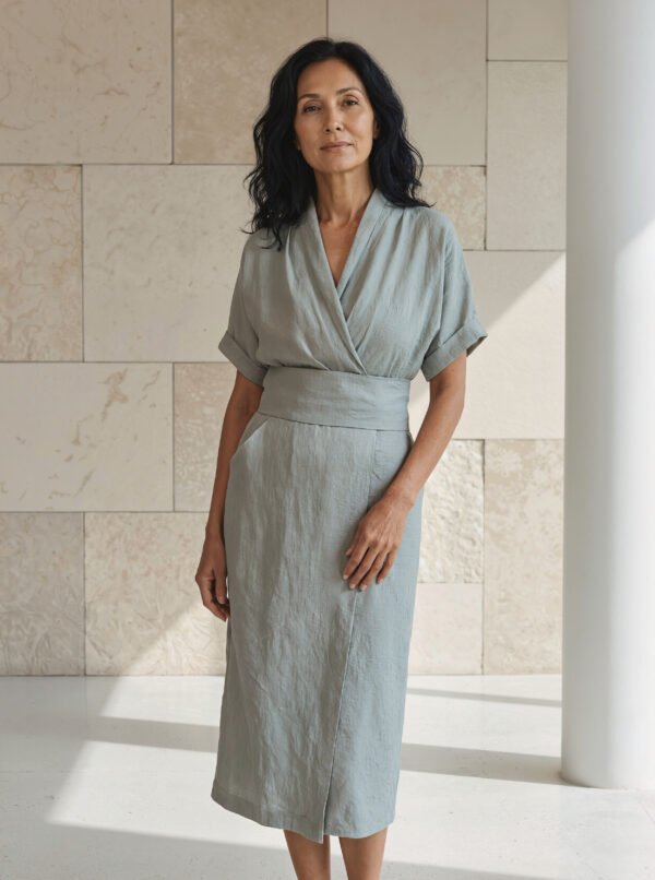Linen Ananda Wrap Dress