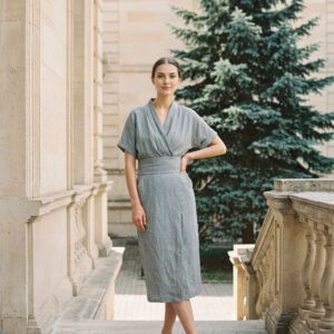 Linen Ananda Wrap Dress