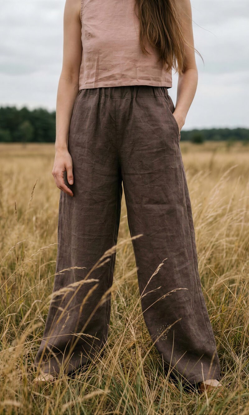 Person wearing wide-leg pants