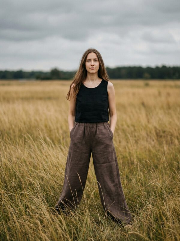 top_set_black Soma Wide-Leg Linen Pants