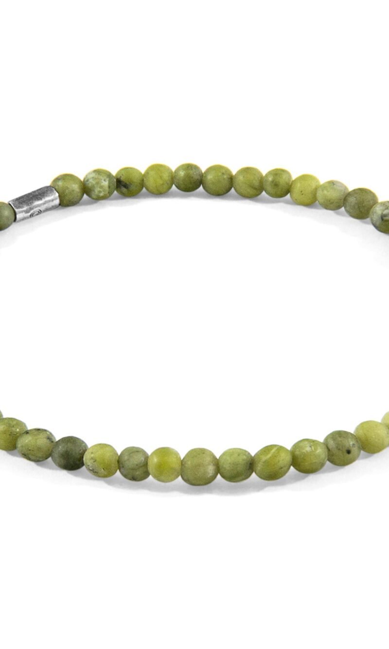 walter silver and stone skinny bracelet green jade and grey jasper