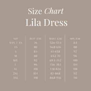 Linen Maxi dress size chart